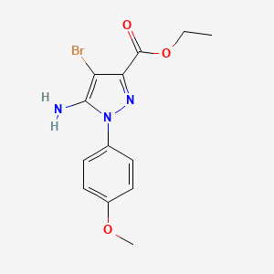 molecular formula C13H14BrN3O3 B7951961 Ethyl 5-amino-4-bromo-1-(4-methoxyphenyl)pyrazole-3-carboxylate 
