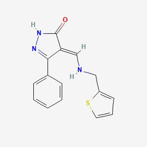 molecular formula C15H13N3OS B7952075 (4E)-3-phenyl-4-[(thiophen-2-ylmethylamino)methylidene]-1H-pyrazol-5-one 