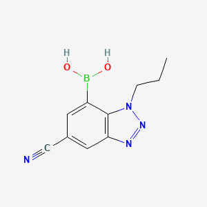 molecular formula C10H11BN4O2 B7952408 (5-Cyano-1-propyl-1H-benzo[d][1,2,3]triazol-7-yl)boronic acid 