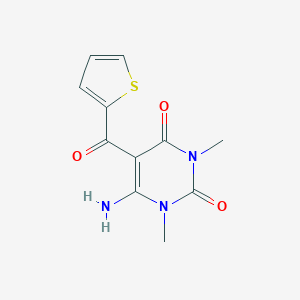 molecular formula C11H11N3O3S B079532 6-Amino-1,3-dimethyl-5-(thiophene-2-carbonyl)pyrimidine-2,4-dione CAS No. 61317-75-7