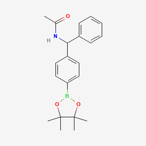 N-{Phenyl[4-(tetramethyl-1,3,2-dioxaborolan-2-yl)phenyl]methyl}acetamide