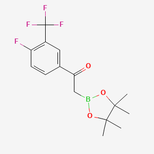 1-[4-Fluoro-3-(trifluoromethyl)phenyl]-2-(tetramethyl-1,3,2-dioxaborolan-2-yl)ethanone