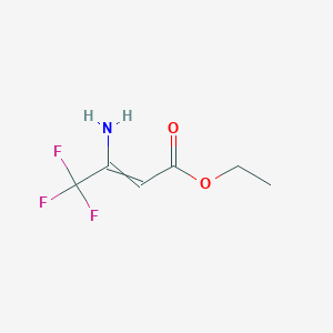 molecular formula C6H8F3NO2 B7953434 2-Butenoic acid, 3-amino-4,4,4-trifluoro-, ethyl ester 