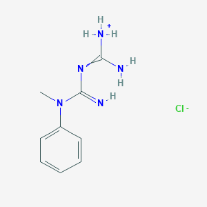molecular formula C9H14ClN5 B7953586 [N'-(N-methyl-N-phenylcarbamimidoyl)carbamimidoyl]azanium;chloride 