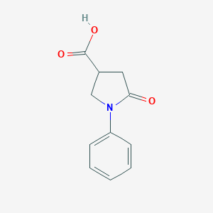 molecular formula C11H11NO3 B079543 5-Oxo-1-phenylpyrrolidine-3-carboxylic acid CAS No. 39629-86-2