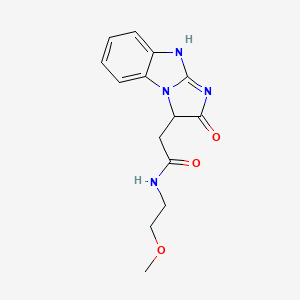 molecular formula C14H16N4O3 B7954537 N-(2-methoxyethyl)-2-(2-oxo-1,4-dihydroimidazo[1,2-a]benzimidazol-1-yl)acetamide 