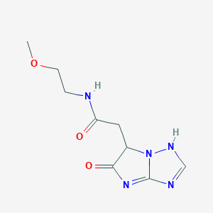 molecular formula C9H13N5O3 B7954547 N-(2-methoxyethyl)-2-(5-oxo-1,6-dihydroimidazo[1,2-b][1,2,4]triazol-6-yl)acetamide 