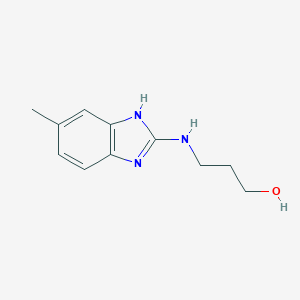 molecular formula C11H15N3O B079551 3-(5-Methyl-1H-benzoimidazol-2-ylamino)-propan-1-ol CAS No. 302812-86-8