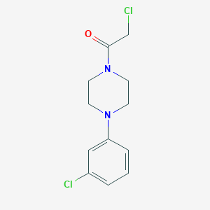 molecular formula C12H14Cl2N2O B079555 2-Chloro-1-[4-(3-chlorophenyl)piperazin-1-yl]ethanone CAS No. 70395-06-1