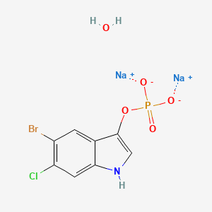 molecular formula C8H6BrClNNa2O5P B7955573 disodium;(5-bromo-6-chloro-1H-indol-3-yl) phosphate;hydrate 