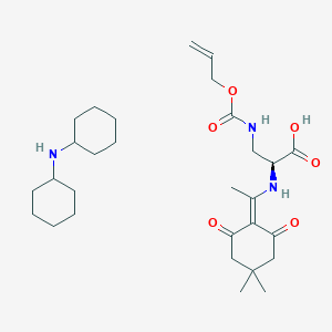 molecular formula C29H47N3O6 B7955620 N-cyclohexylcyclohexanamine;(2S)-2-[1-(4,4-dimethyl-2,6-dioxocyclohexylidene)ethylamino]-3-(prop-2-enoxycarbonylamino)propanoic acid 