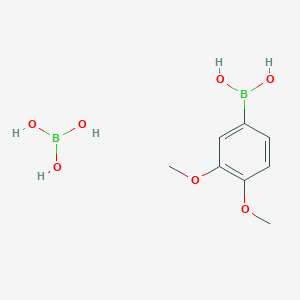 molecular formula C8H14B2O7 B7955721 boric acid;(3,4-dimethoxyphenyl)boronic acid 