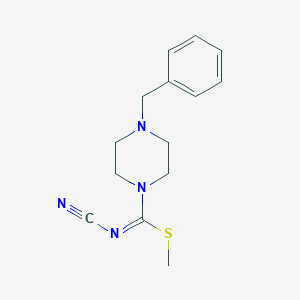 molecular formula C14H18N4S B7955836 methyl (1E)-4-benzyl-N-cyanopiperazine-1-carboximidothioate 