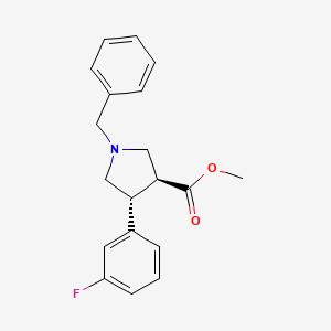 molecular formula C19H20FNO2 B7956262 Methyl trans-1-benzyl-4-(3-fluorophenyl)pyrrolidine-3-carboxylate; 