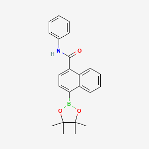 molecular formula C23H24BNO3 B7958153 N-Phenyl-4-(tetramethyl-1,3,2-dioxaborolan-2-yl)naphthalene-1-carboxamide 