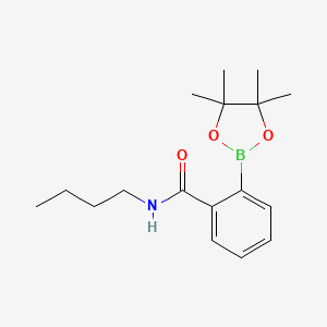 molecular formula C17H26BNO3 B7958199 N-Butyl-2-(tetramethyl-1,3,2-dioxaborolan-2-yl)benzamide 