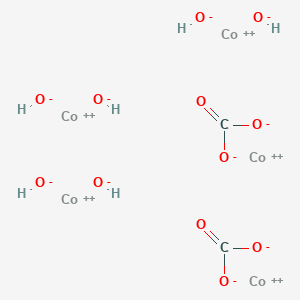 molecular formula CHCoO4-3 B079587 Cobalt carbonate hydroxide (Co5(CO3)2(OH)6) CAS No. 12602-23-2