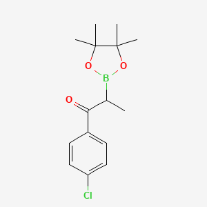 molecular formula C15H20BClO3 B7958727 1-(4-Chlorophenyl)-2-(tetramethyl-1,3,2-dioxaborolan-2-yl)propan-1-one 