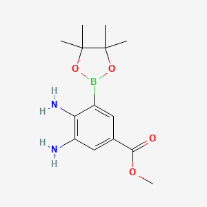 molecular formula C14H21BN2O4 B7958781 Methyl 3,4-diamino-5-(tetramethyl-1,3,2-dioxaborolan-2-yl)benzoate 
