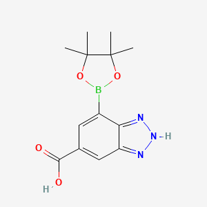 molecular formula C13H16BN3O4 B7958816 7-(Tetramethyl-1,3,2-dioxaborolan-2-yl)-1H-1,2,3-benzotriazole-5-carboxylic acid 