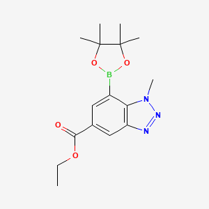 molecular formula C16H22BN3O4 B7958887 Ethyl 1-methyl-7-(tetramethyl-1,3,2-dioxaborolan-2-yl)-1,2,3-benzotriazole-5-carboxylate 