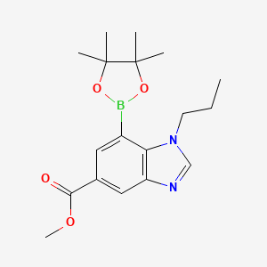 molecular formula C18H25BN2O4 B7958918 Methyl 1-propyl-7-(tetramethyl-1,3,2-dioxaborolan-2-yl)-1,3-benzodiazole-5-carboxylate 