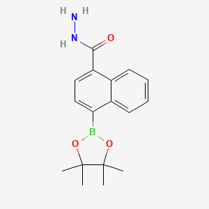 molecular formula C17H21BN2O3 B7958935 4-(Tetramethyl-1,3,2-dioxaborolan-2-yl)naphthalene-1-carbohydrazide 
