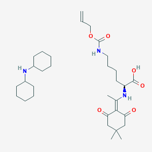 molecular formula C32H53N3O6 B7959170 N-cyclohexylcyclohexanamine;(2S)-2-[1-(4,4-dimethyl-2,6-dioxocyclohexylidene)ethylamino]-6-(prop-2-enoxycarbonylamino)hexanoic acid 