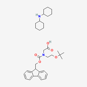 molecular formula C35H50N2O5 B7959196 N-cyclohexylcyclohexanamine;2-[9H-fluoren-9-ylmethoxycarbonyl-[2-[(2-methylpropan-2-yl)oxy]ethyl]amino]acetic acid 