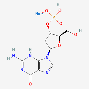 molecular formula C10H13N5NaO7P B7959249 sodium;[(2R,3S,5R)-5-(2-amino-6-oxo-3H-purin-9-yl)-2-(hydroxymethyl)oxolan-3-yl] hydrogen phosphate 