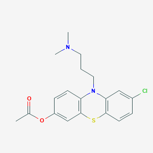 molecular formula C19H21ClN2O2S B079594 [8-Chloro-10-[3-(dimethylamino)propyl]phenothiazin-3-yl] acetate CAS No. 14734-77-1