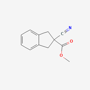 molecular formula C12H11NO2 B7959410 Methyl 2-cyano-2,3-dihydro-1H-indene-2-carboxylate 