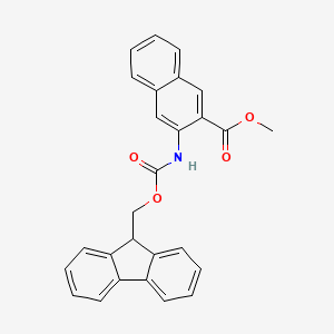 molecular formula C27H21NO4 B7959469 Methyl 3-{[(9H-fluoren-9-ylmethoxy)carbonyl]amino}naphthalene-2-carboxylate 