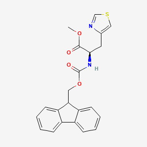 molecular formula C22H20N2O4S B7959500 Methyl (2R)-2-{[(9H-fluoren-9-ylmethoxy)carbonyl]amino}-3-(1,3-thiazol-4-YL)propanoate 