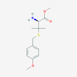 molecular formula C14H21NO3S B7959602 Methyl (2S)-2-amino-3-{[(4-methoxyphenyl)methyl]sulfanyl}-3-methylbutanoate 