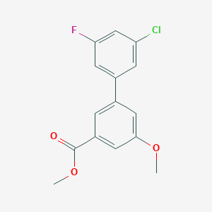 molecular formula C15H12ClFO3 B7959838 Methyl 3-(3-chloro-5-fluorophenyl)-5-methoxybenzoate 