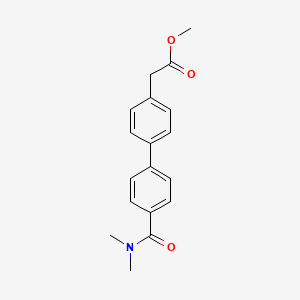 molecular formula C18H19NO3 B7959853 Methyl 2-{4-[4-(dimethylcarbamoyl)phenyl]phenyl}acetate 