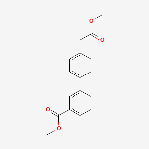 molecular formula C17H16O4 B7959880 Methyl 3-[4-(2-methoxy-2-oxoethyl)phenyl]benzoate 