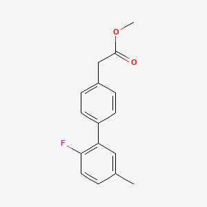 molecular formula C16H15FO2 B7959933 Methyl 2-[4-(2-fluoro-5-methylphenyl)phenyl]acetate 