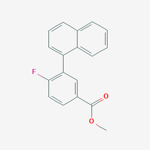 molecular formula C18H13FO2 B7959969 Methyl 4-fluoro-3-(naphthalen-1-YL)benzoate 