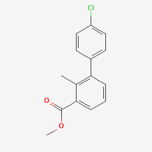 molecular formula C15H13ClO2 B7959983 Methyl 3-(4-chlorophenyl)-2-methylbenzoate CAS No. 1820607-07-5
