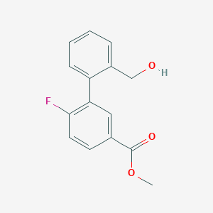 molecular formula C15H13FO3 B7959994 Methyl 4-fluoro-3-[2-(hydroxymethyl)phenyl]benzoate CAS No. 1820684-79-4
