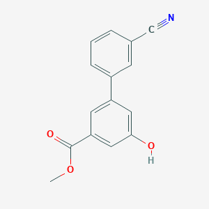 molecular formula C15H11NO3 B7960032 Methyl 3-(3-cyanophenyl)-5-hydroxybenzoate 