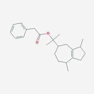 molecular formula C23H35O2 B079602 2-(3,8-Dimethyl-1,2,3,4,5,6,7,8-octahydroazulen-5-yl)propan-2-yl phenylacetate CAS No. 14166-03-1