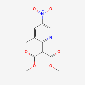molecular formula C11H12N2O6 B7960332 Dimethyl 2-(3-methyl-5-nitropyridin-2-yl)malonate 