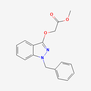 molecular formula C17H16N2O3 B7960427 METHYL2-[(1-BENZYLINDAZOL-3-YL)OXY]ACETATE 
