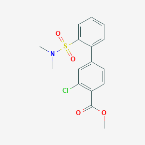 molecular formula C16H16ClNO4S B7960734 Methyl 2-chloro-4-[2-(dimethylsulfamoyl)phenyl]benzoate 