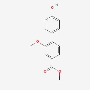 molecular formula C15H14O4 B7960745 Methyl 4-(4-hydroxyphenyl)-3-methoxybenzoate 