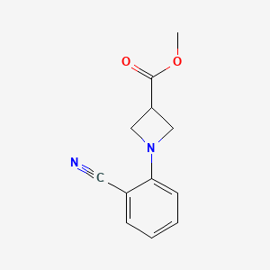 molecular formula C12H12N2O2 B7960767 Methyl 1-(2-cyanophenyl)azetidine-3-carboxylate 