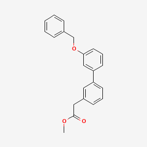 molecular formula C22H20O3 B7960773 Methyl 2-{3-[3-(benzyloxy)phenyl]phenyl}acetate 